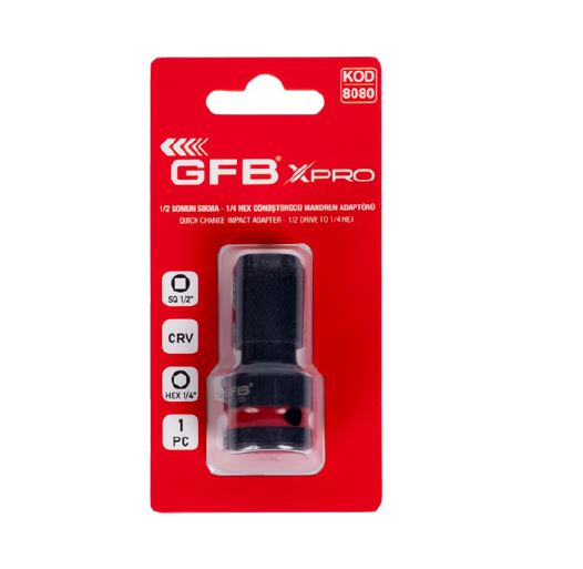 GFB XPRO 1/2 SOMUN SIKMA 1/4 HEX DÖNÜSTÜRÜCÜ SIYAH